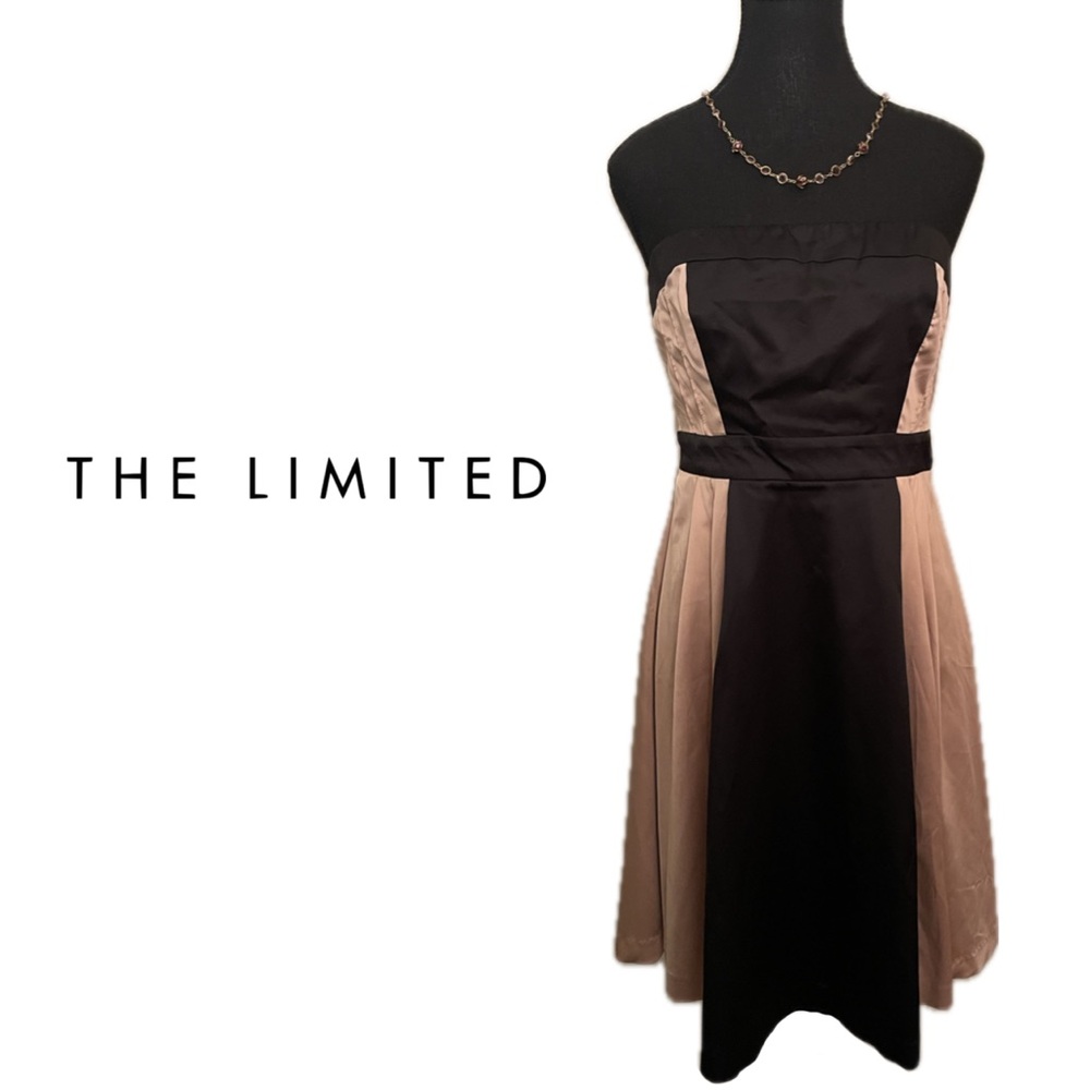 NWT Limited Satin Black Gold Bodice Strapless Cocktail Party Mini Micro Dress 6 - Picture 7 of 7